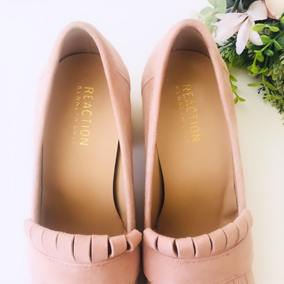 Kenneth Cole Block Heel Fringe Loafers - Picture 2 of 11